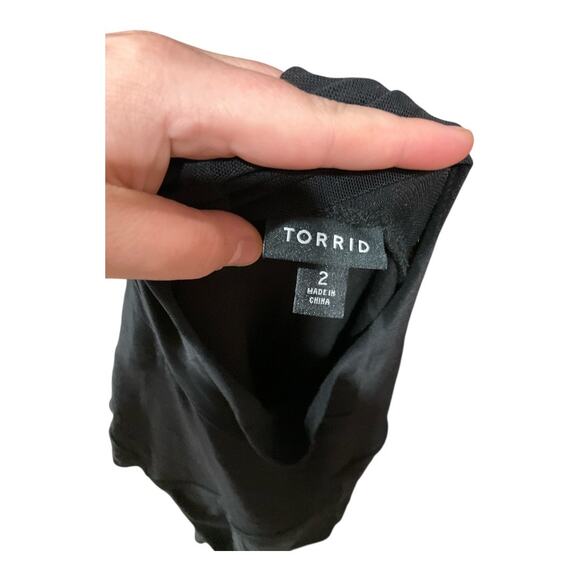 Torrid Corset Mesh Top Women Black 2 - Picture 3 of 3